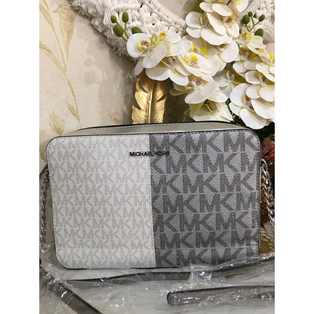 Michael Kors Jet Set Silver Bag Original Authentic New