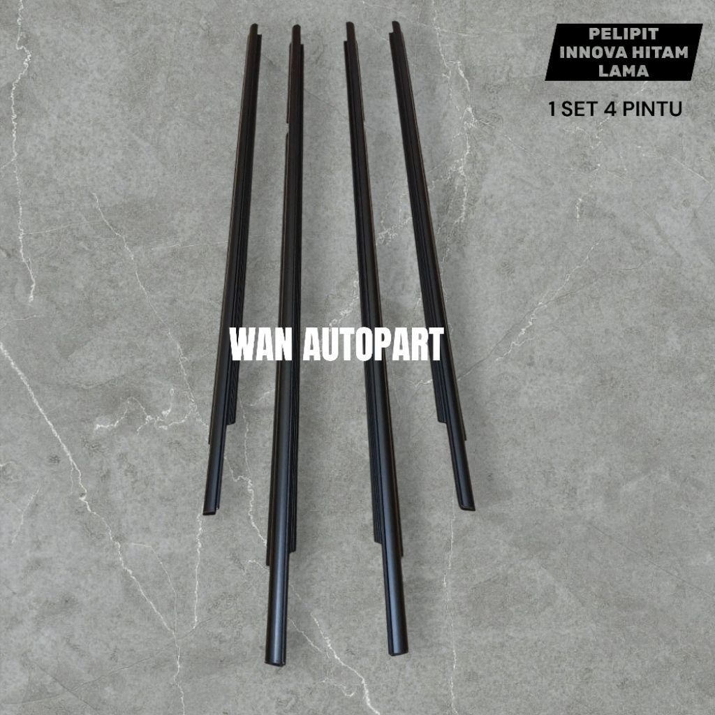 WEATHER STRIP KARET KACA PINTU PELIPIT LUAR MOBIL INNOVA HITAM ORIGINAL