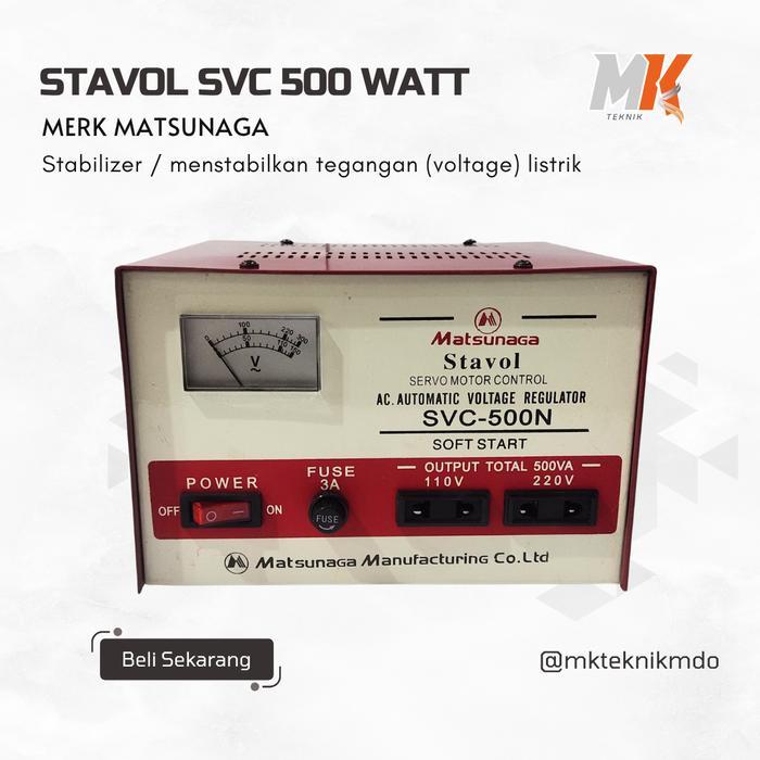 STAVOL MATSUNAGA 500 WATT STABILIZER VOLTASE LISTRIK