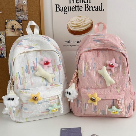 Tas Sekolah Mewah Rajutan Backpack Serbaguna Berkapasitas Besar Fashion Tas Sekolah Siswa Fashion Ba