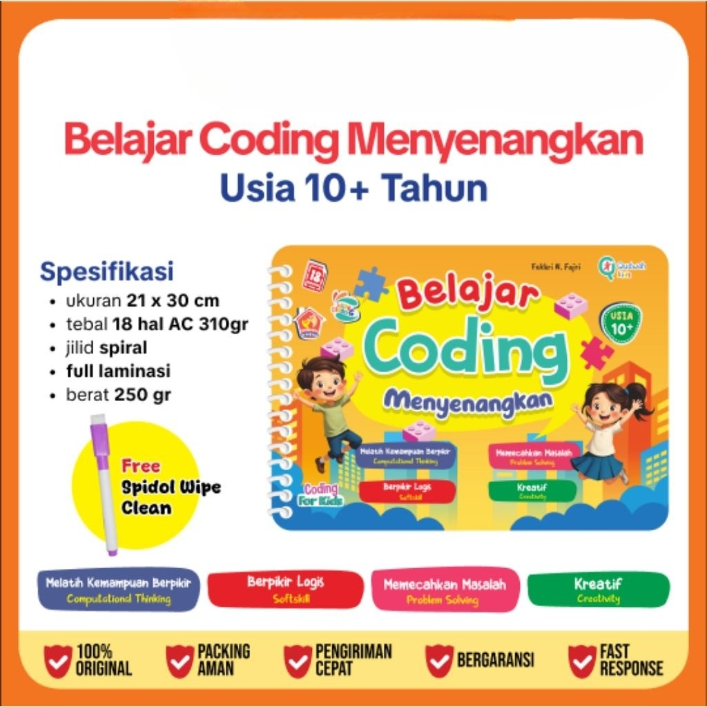 Eksklusif coding 10th+ || Belajar Coding Menyenangkan || Buku Aktivitas Coding Anak || Buku Coding S