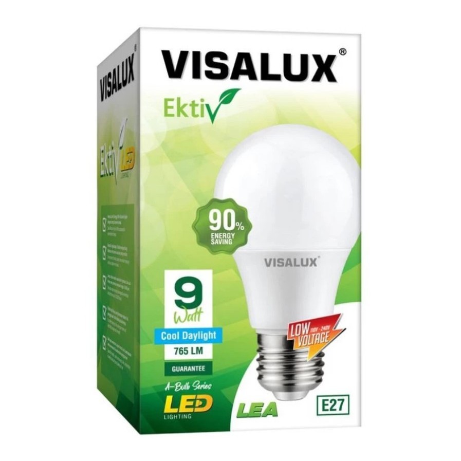 Satu Dus (100 biji) Lampu Led Visalux Ektiv A-Bulb 9W Visalux EKTIV LEA Super Terang