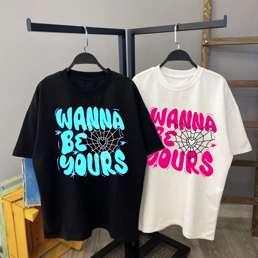 {Harga Satuan} Kaos Couple BAJU COUPLE WANNA BE YOURS PUTIH HITAM UNISEX kaos SKENA starboy kaos vin