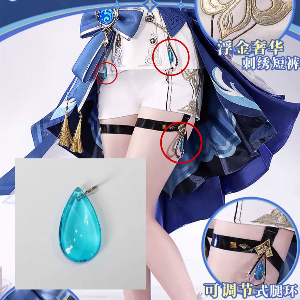 Aksesoris Cosplay Alnst, Genshin GI Acc Kepala Jepit Raiden Shogun, Bando+Jepit Eula, Aksesoris Cos 