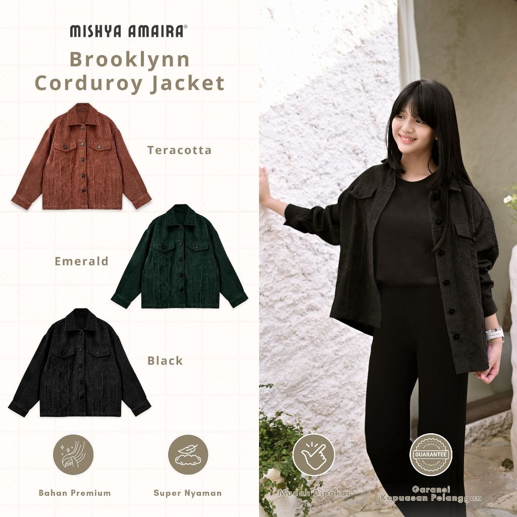 Mishya Amaira - Brooklyn Corduroy Jacket | Jaket Modis Anak Perempuan