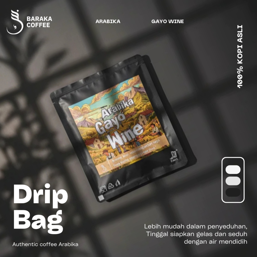 Kopi Arabika Gayo Wine Drip Bag 100% Kopi Asli Premium Coffee Praktis / Praktis Tinggal Seduh Tanpa 