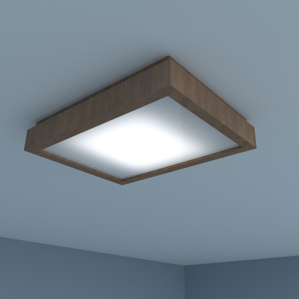Lampu Plafon Minimalis Kotak 30x40xT6cm Kayu Jati