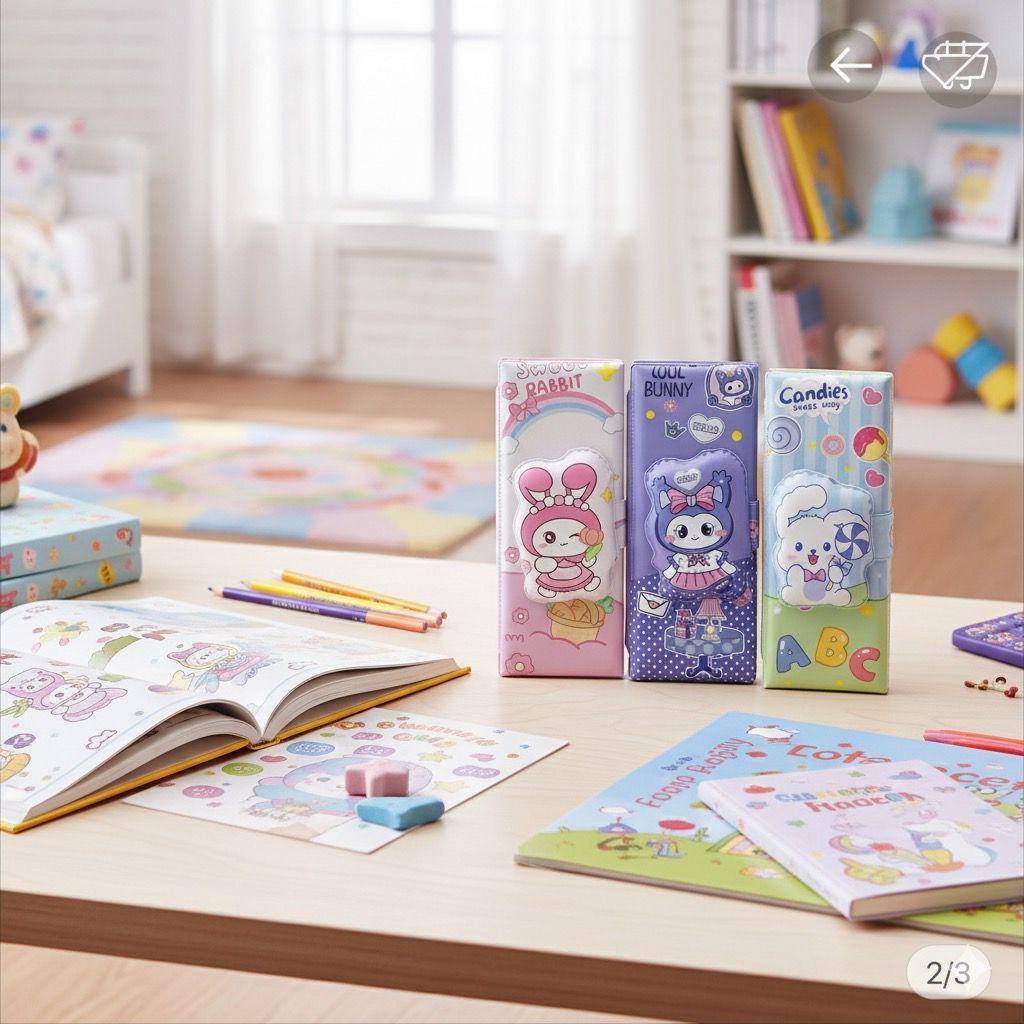 TEMPAT PENSIL 3D ANAK IMPORT | Kotak Pensil Motif Dino Rabbit | Cewek Cowok TK SD | Hadiah / Kado Se