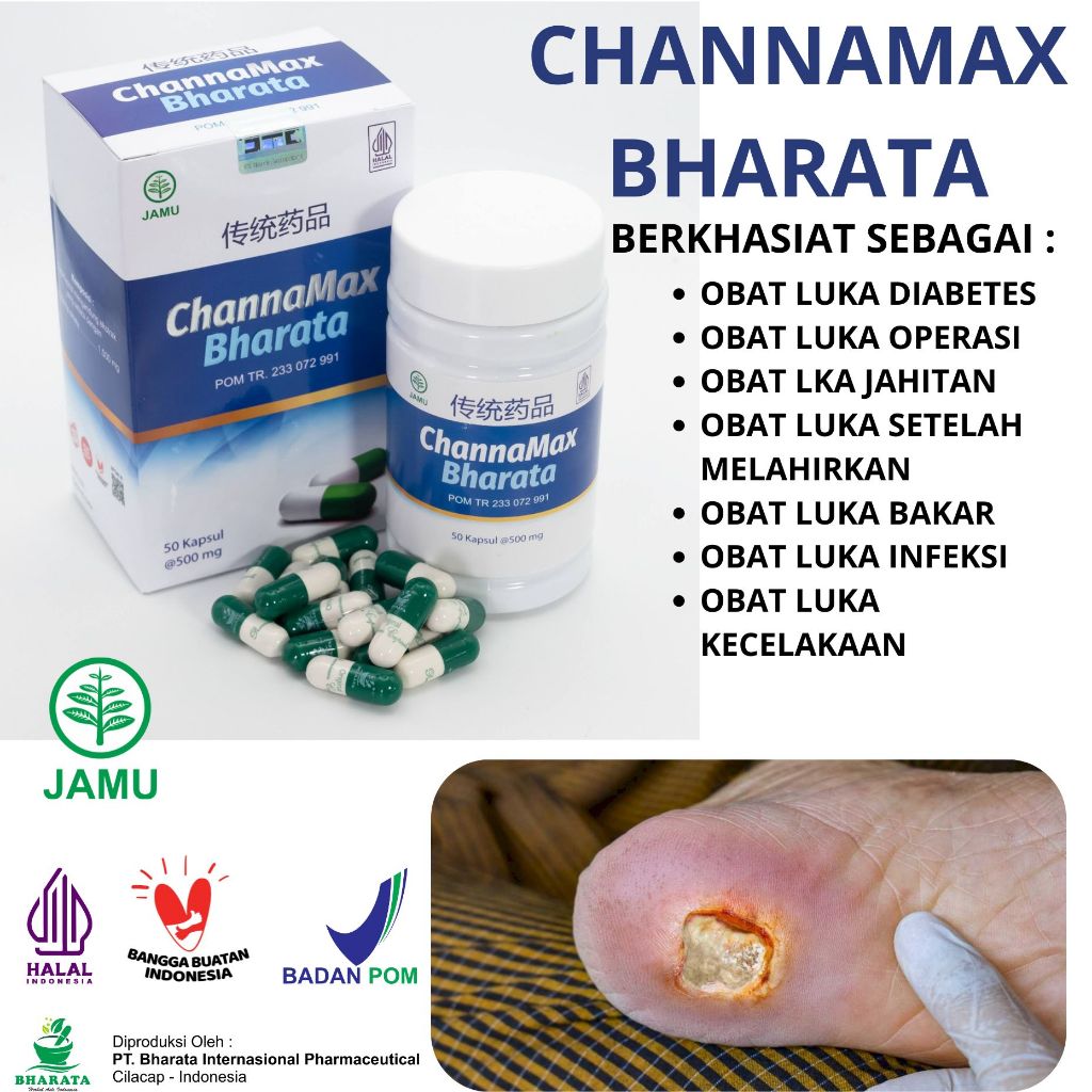 Obat Luka Diabetes Ampuh CHANNAMAX BHARATA ORIGINAL Obat Luka Operasi Luka Bakar Luka Bernanah