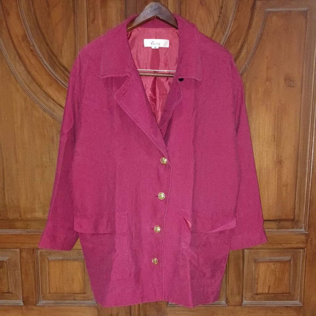 PRELOVED GIVY Blazer Semi Batwing Wanita Fuchia Gelap Bigsize LD 106