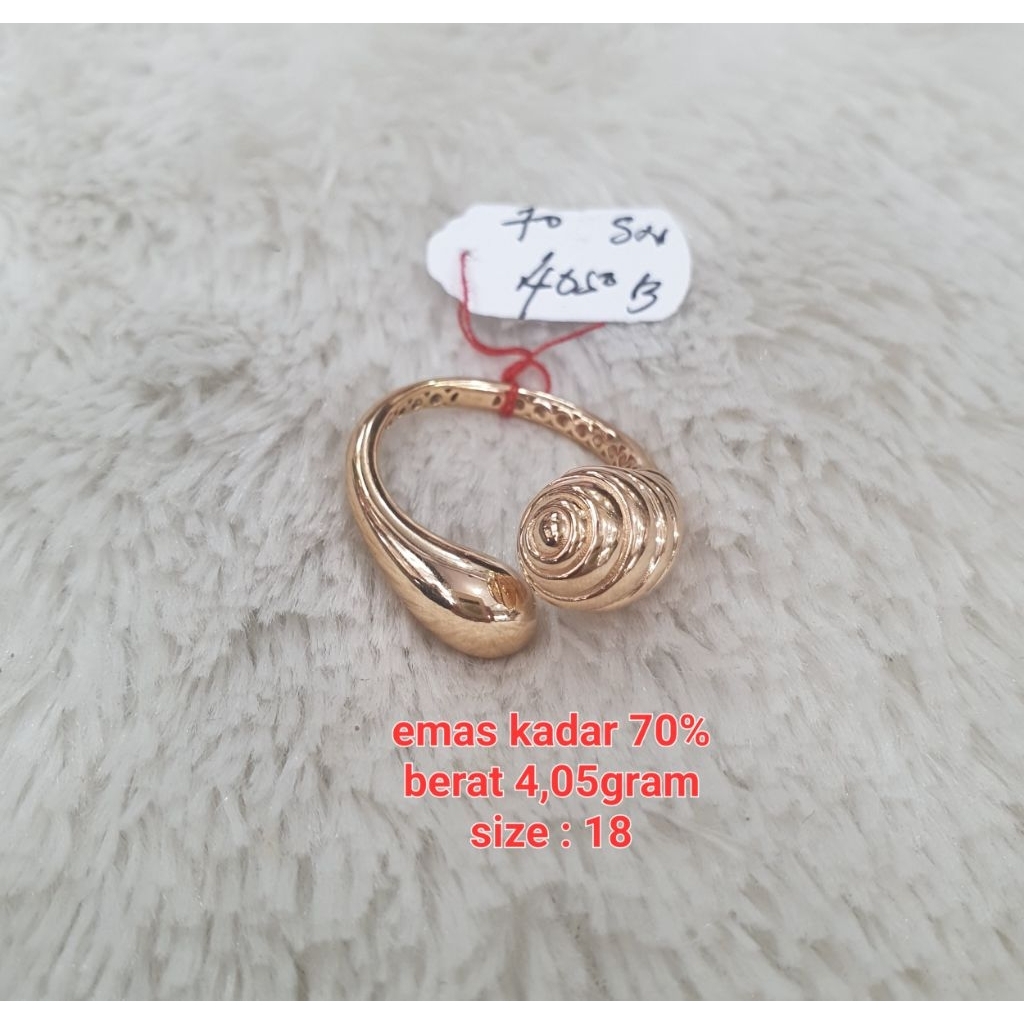 cincin New Arrival emas kadar 70% berat 4,05gram size : 18
