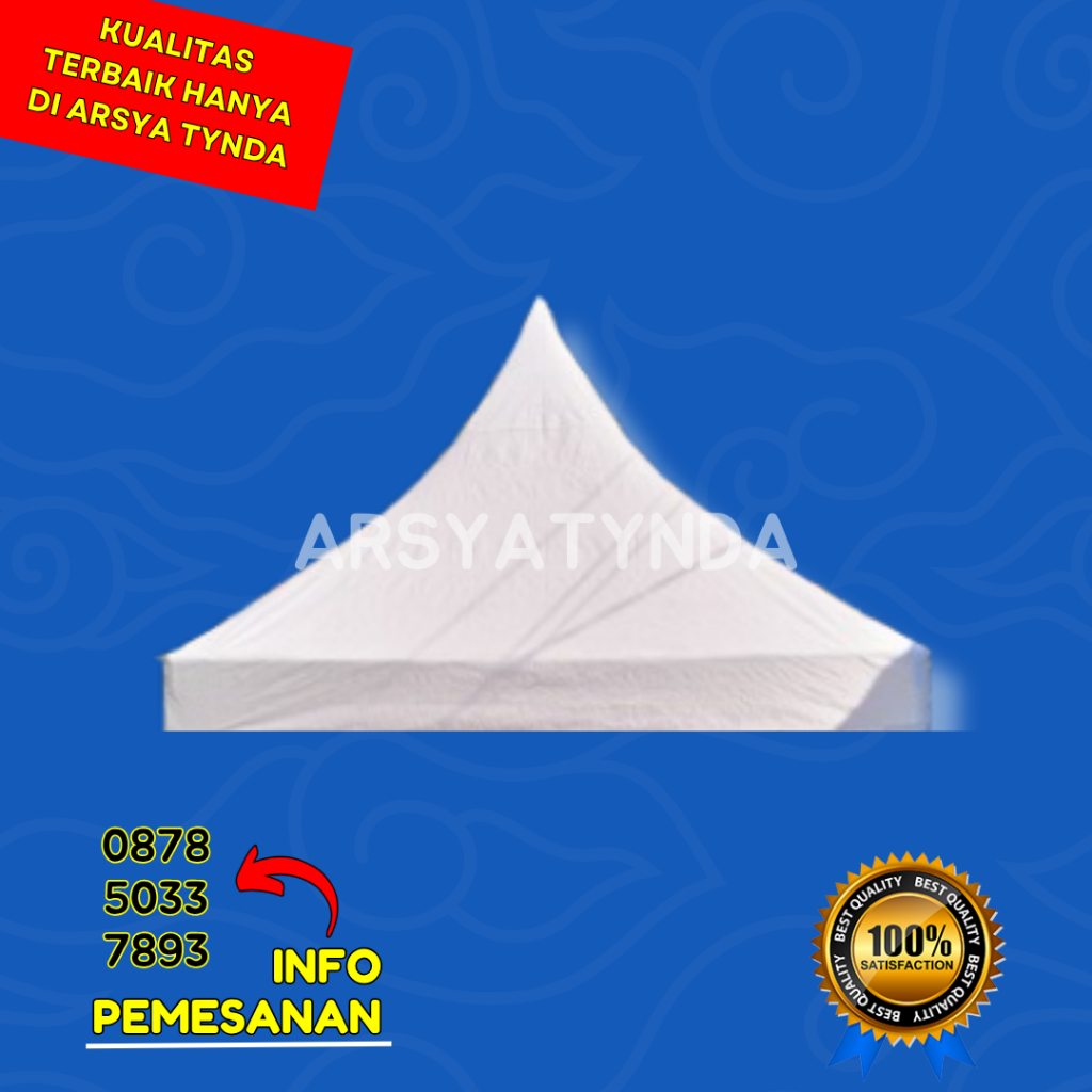COVER TENDA KERUCUT UKURAN 4X4 METER PUTIH POLOS – COVER ATAP MURAH & BERKUALITAS