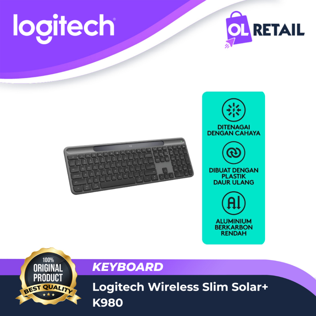 Keyboard Wireless Logitech K980 Slim Solar+