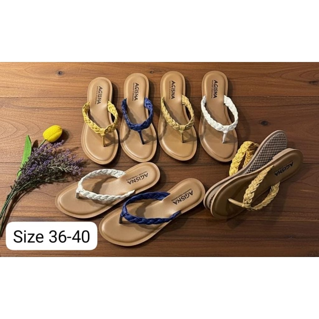 AGISNA SANDAL KULIT GARUT JEPIT KEPANG