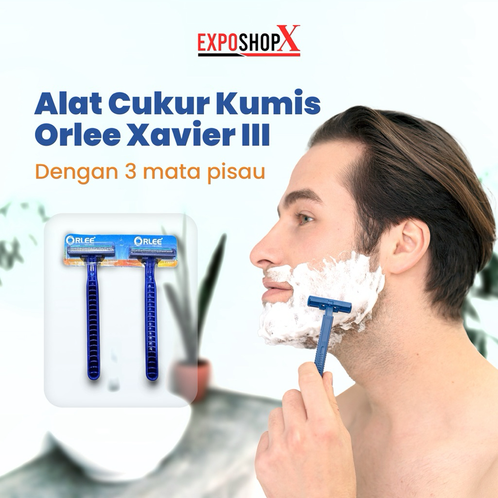 Alat Cukur Kumis Orlee 3 Mata Pisau / Alat cukur kumis 3 Mata pisau premium