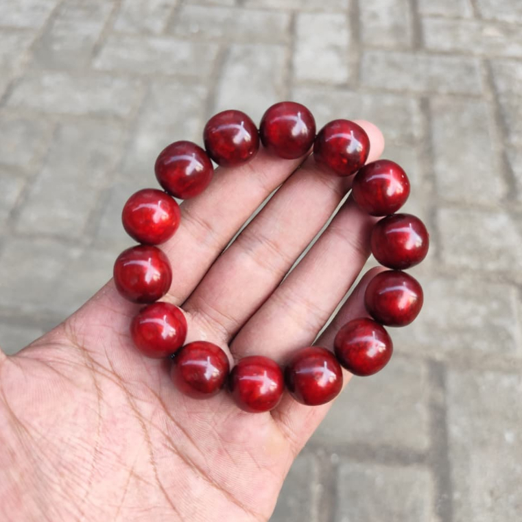 Gelang Akar Bahar Merah Tali Arus User Dim 16mm Original/Gelang Akar Bahar/Akar Bahar Asli