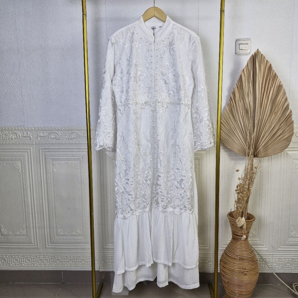 GAMIS TALITA PUTIH TILE BROKAT WANITA DEWASA