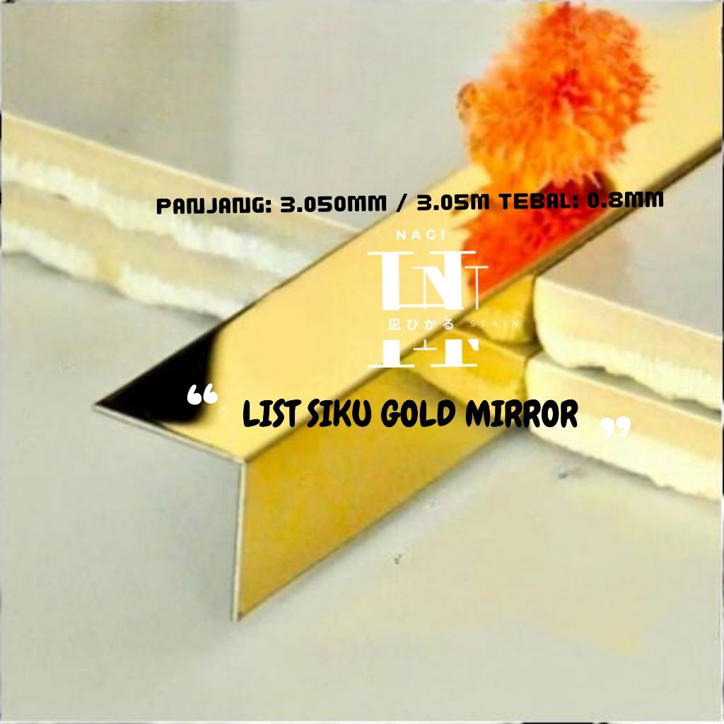 STAINLESS LIST PLAT L SIKU GOLD MIRROR HIAS DINDING DEKORASI STAINLESS SS 201 | INTERIOR LIS PLAT SI
