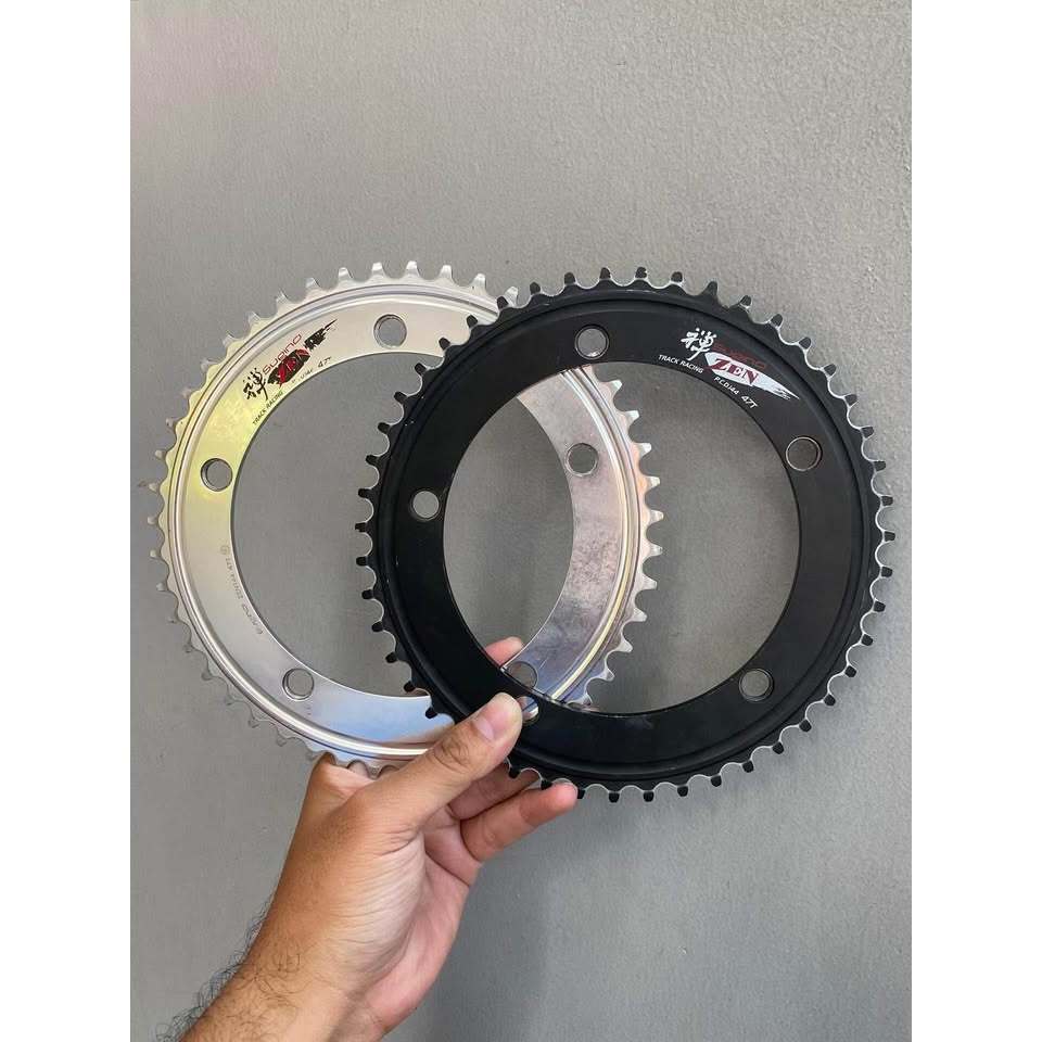 Chainring Sugino Zen 47t Silver NJS & Black BCD 144