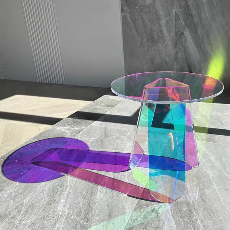 Meja Akrilik Meja Kopi Meja Kecil Bulat Warna-warni/Kelas Tinggi/Sederhana Meja Kopi Ruang Tamu Kama