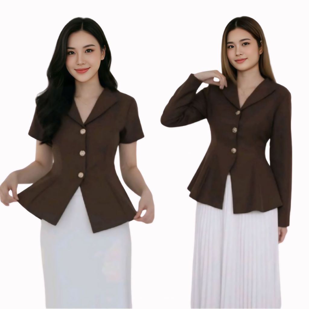 KARLA TOP - ATASAN WANITA MODEL BLAZER LENGAN PANJANG DAN PENDEK - BLOUSE WANITA KOREA SYTLE PREMIUM