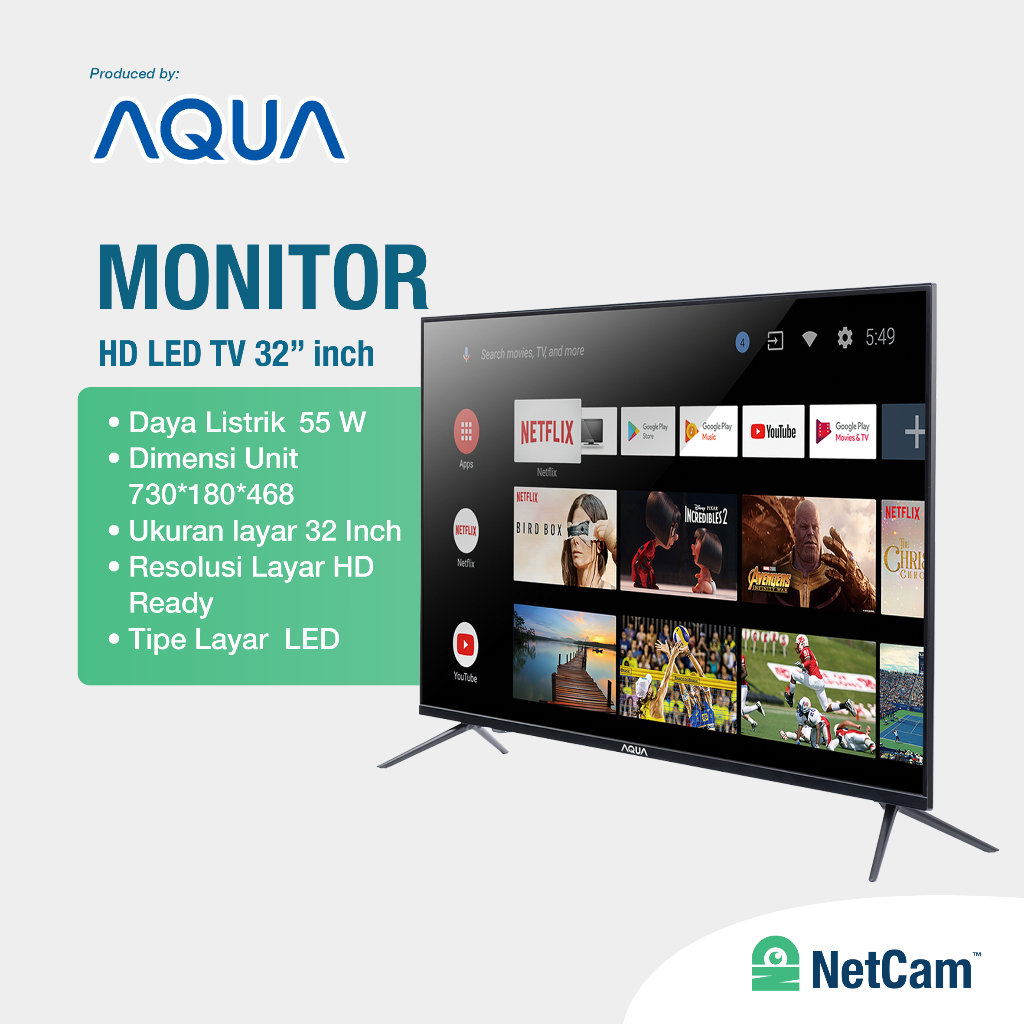 AQUA MONITOR 32" INCH HD LED