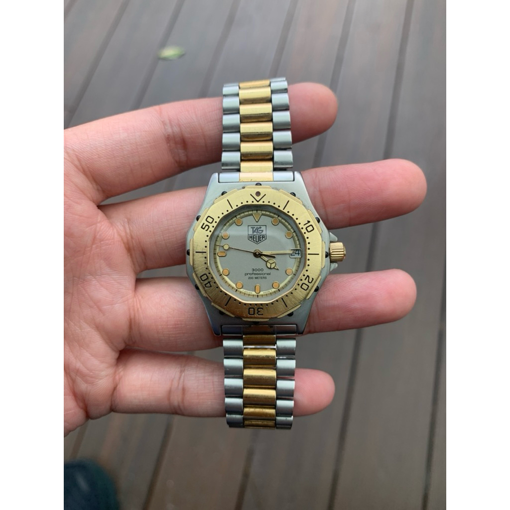 Tag heuer 3000 Professional Diver Ref. 934.213 two tone silver - gold mulus like new , jam tangan vi