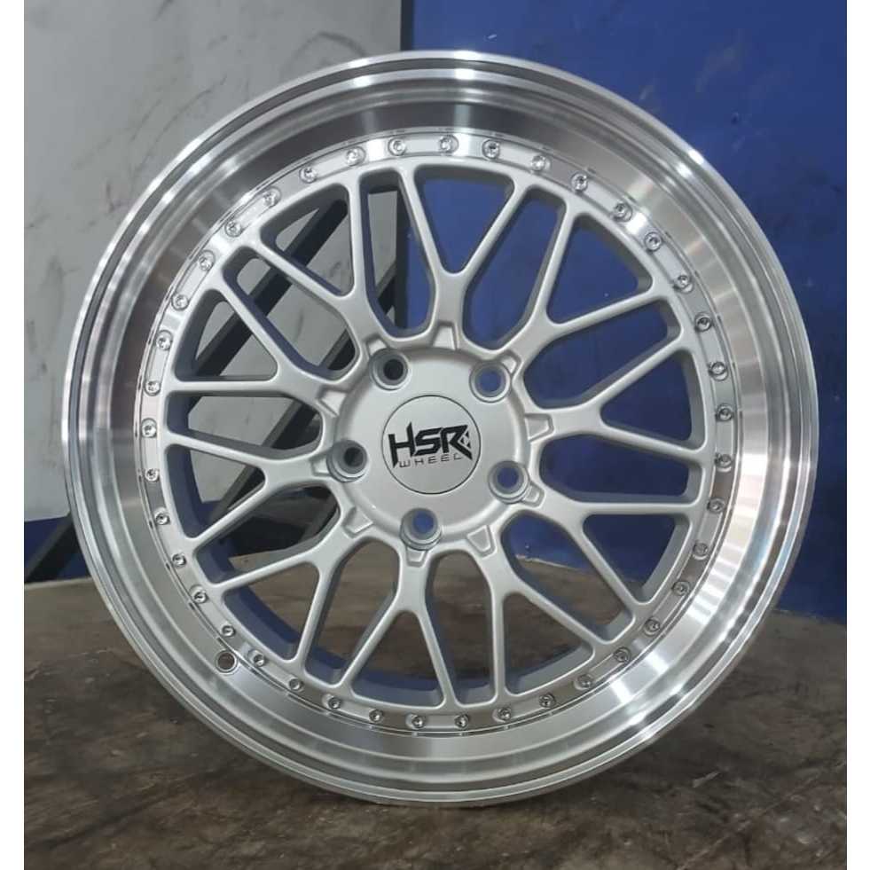 JUAL VELG MOBIL BARU HSR SIGI R18 PCD 5X120 MODEL BBS LM SILVER DASH MACHINE LIP BMW