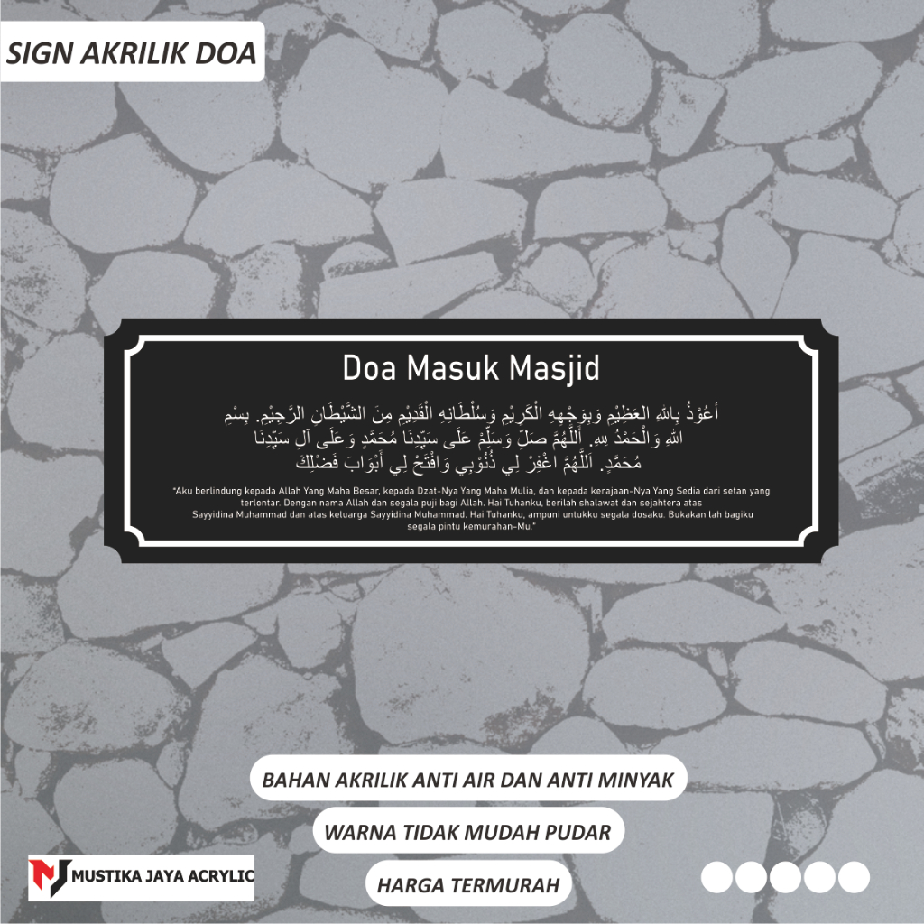 sign akrilik rambu DOA MASUK MASJID terbaru