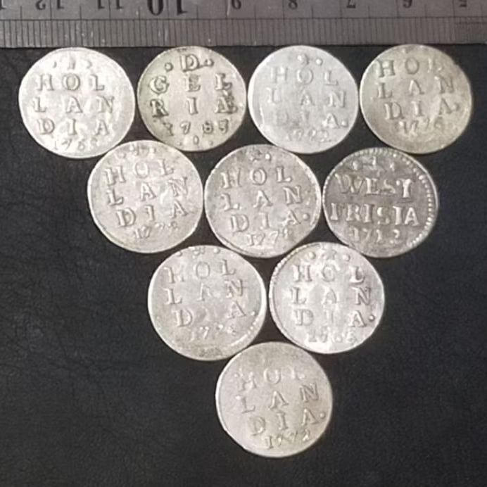 ST.BR1. DIJUAL BORONGAN 10 KEPING KOIN KUNO || KOIN PERAK || SILVER COIN 2 STUIVER CAMPUR