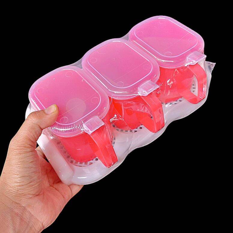 Rak Bumbu 3 Set Wadah Bumbu Plastik Tebal Free Sendok Bumbu
