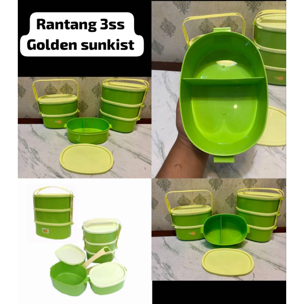 Rantang plastik 3 susun | rantang golden Sunkist