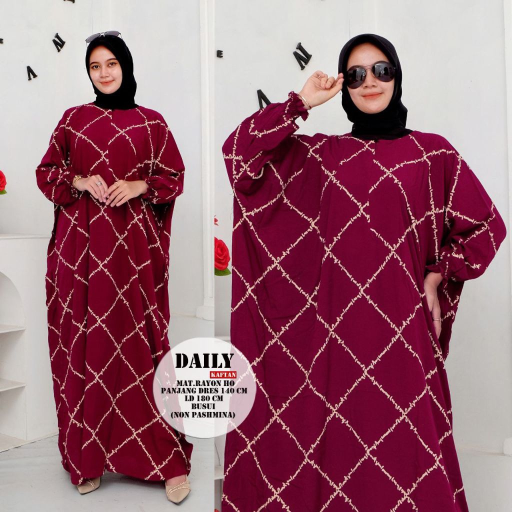 Grosir Gamis Kaftan Daily Terbaru 2025 Bahan Rayon Ld 180 Pb 140 Jumbo