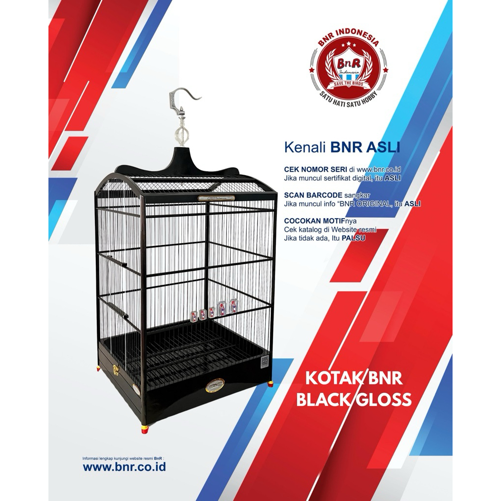 KOTAK BNR NO.1 DAN 2 RUJI FIBER HITAM GLOSSY