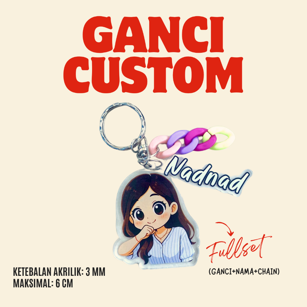 Gantungan Kunci Akrilik Custom (PRINT UV)