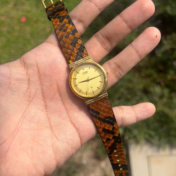 Jam Tangan Vintage Citizen CQ - Bridge Lug - Gold Plated