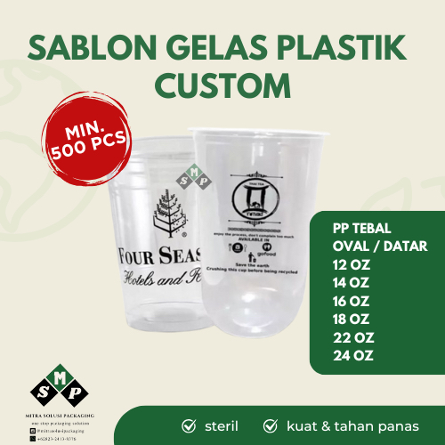 [MIN 500 PCS] SABLON GELAS PLASTIK 1 WARNA / SABLON CUP PLASTIK / CUSTOM SABLON GELAS / SABLON GELAS
