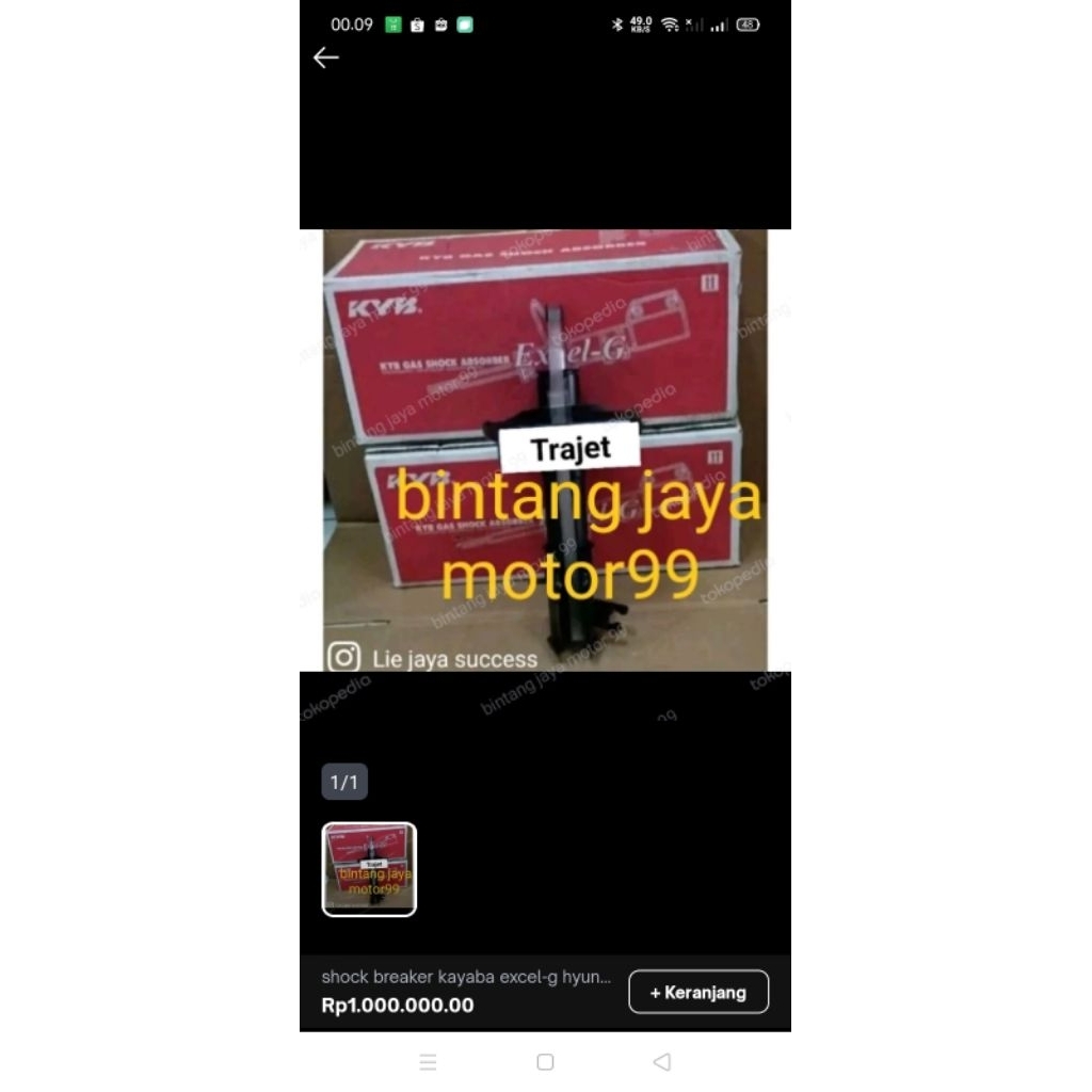 shockbreaker merek kayaba excel-g hyundai trajet original