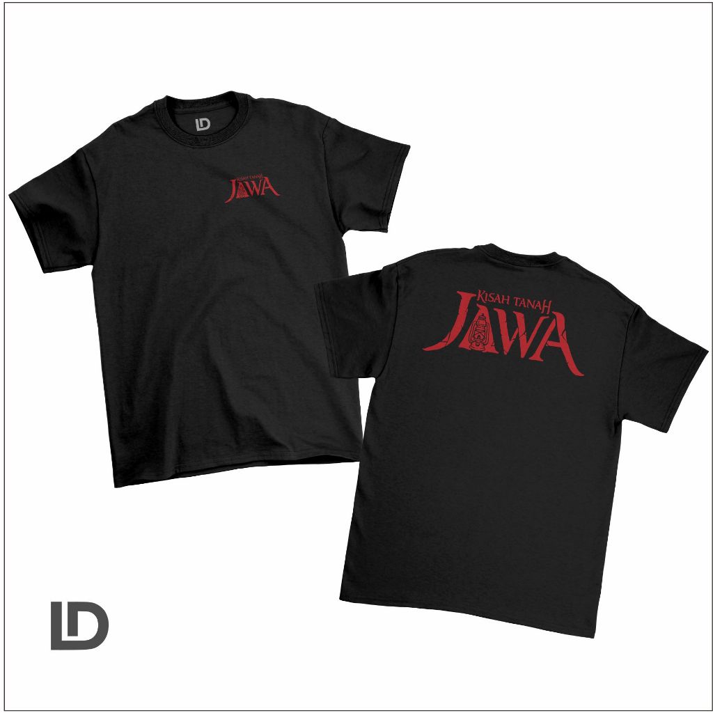 Kaos Distro Pria Wanita Kisah Tanah Jawa Red On Black  Premium Cotton Combed 24s Javanica
