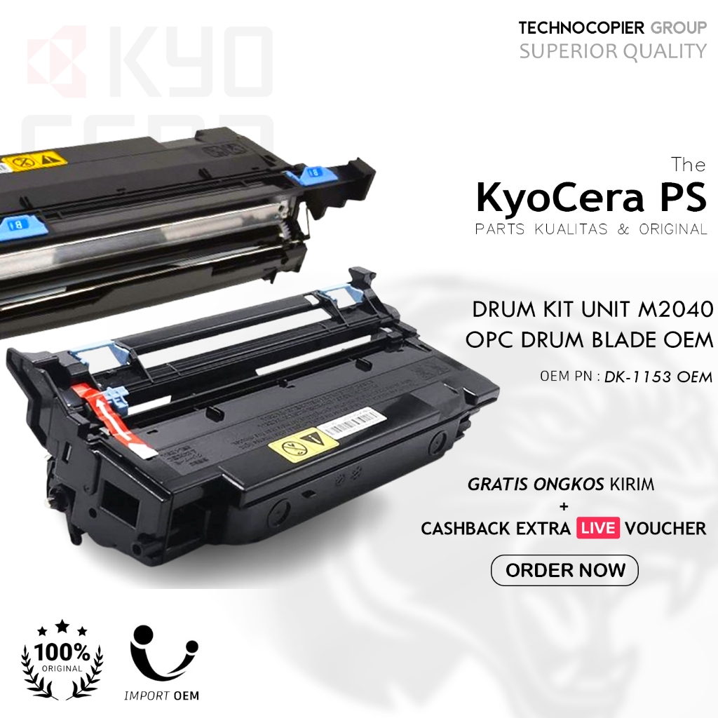 [OEM] Drum Kit Unit Kyocera M2040dn M2540dn M2640idw DK-1153 DK-1150 Original NEW Tahan Lama Japan [