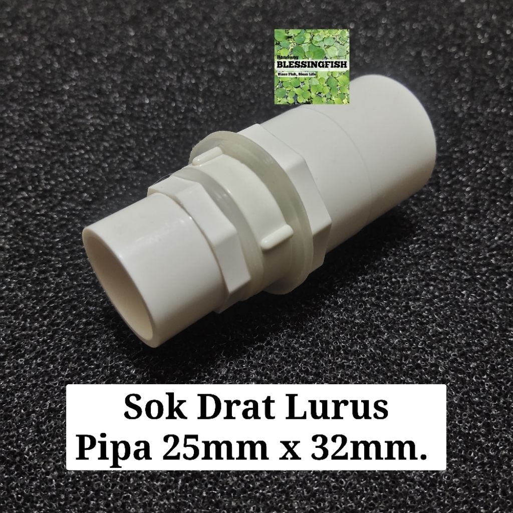 Sok Drat Lurus Pipa 25mm x 32mm Aquarium Sok Lurus Pipa 25mm x 32mm Aquarium Sambungan Pipa 25mm x 3
