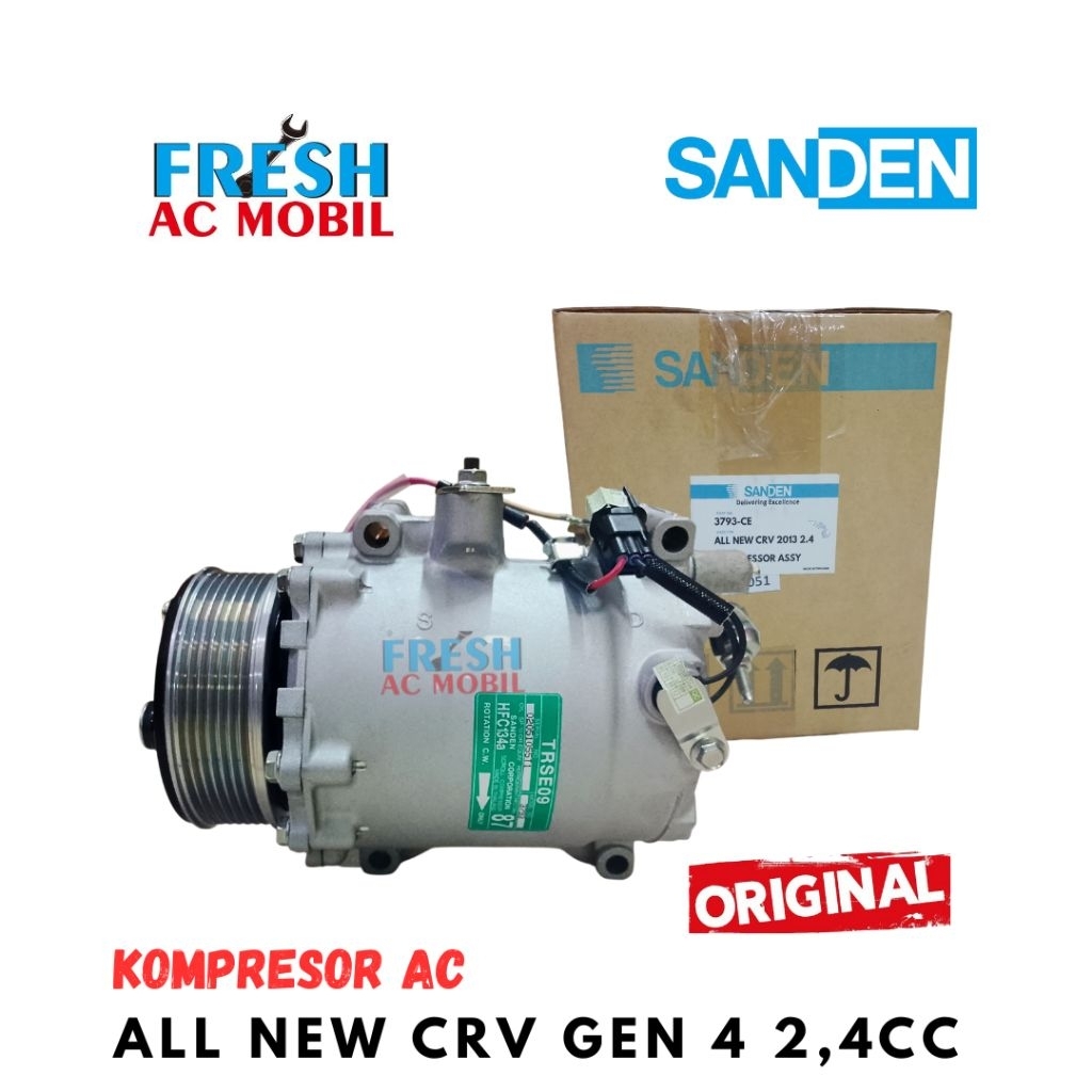 Kompresor AC Honda CRV 2.400cc Gen 3 & 4 Original Sanden Compressor AC Honda CRV Gen 3 & 4 Original 