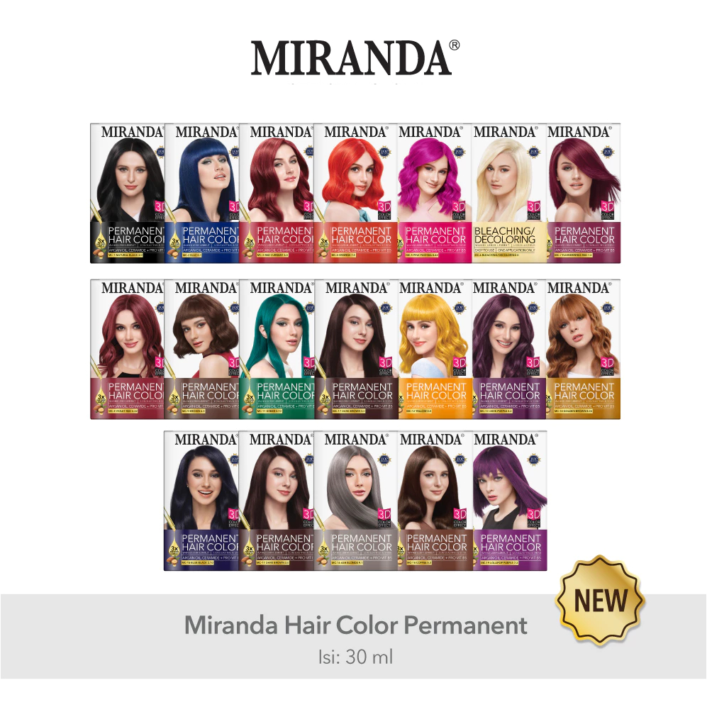 Original Miranda Hair Color 30ml - Tahan Lama & Aman cat Rambut pewarna rambut pirang hitam coklat
