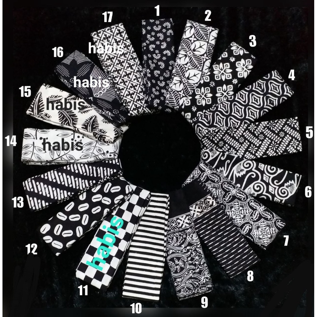 Kain Batik Cap Garutan  Warna Hitam series Kain Batik Meteran Seragaman - Kain Batik Bahan Katun