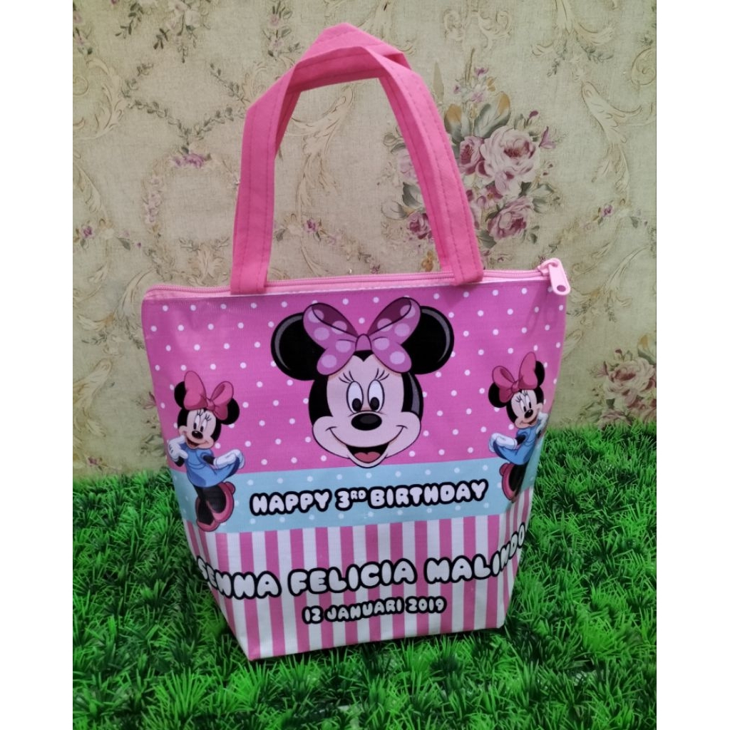Tas ultah resleting custom / Bingkisan Snack ultah / Goodie bag ulang tahun anak