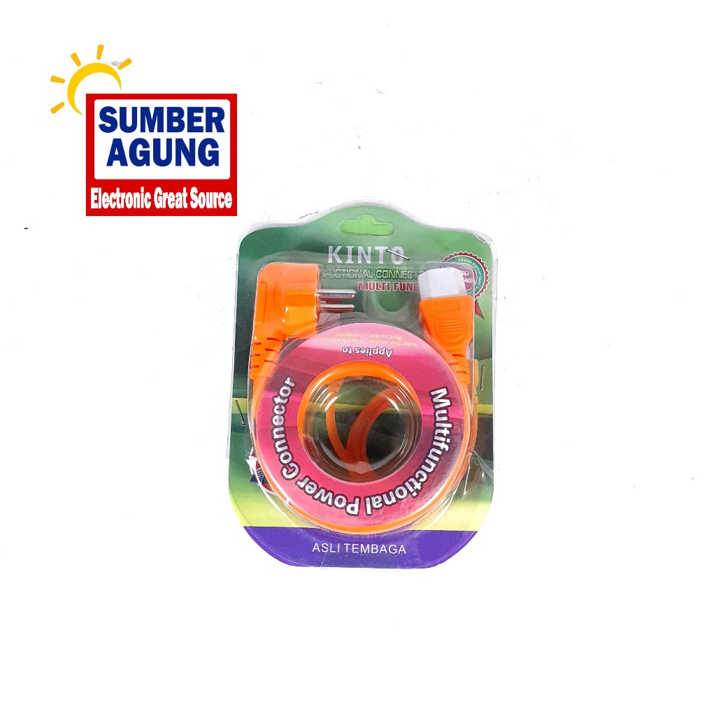 Kabel Power 1.8M Oranye Kinto OKACHI JS017 250V 16A Black Komputer Rice Cooker TV Dll Kabel Listrik 