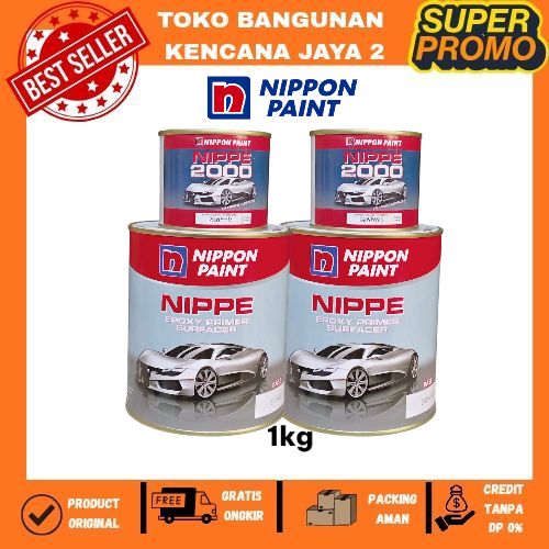 Cat Nippe Epoxy Primer Surfacer 1kg Set Cat Dasar Besi Logam Plat