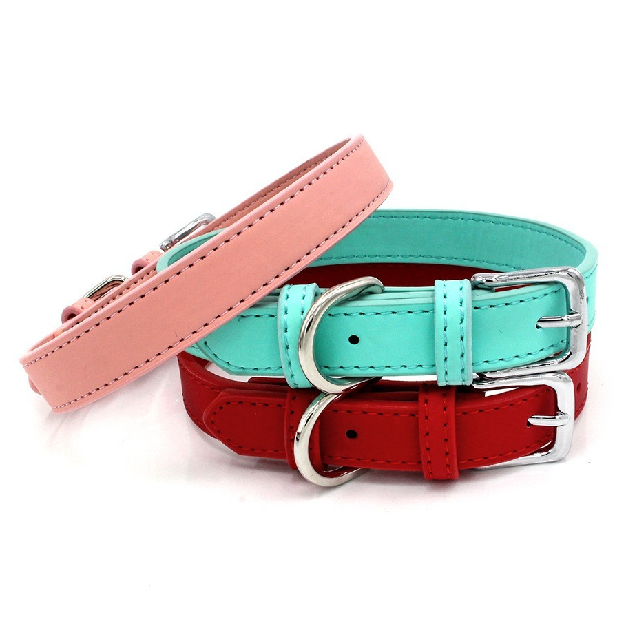 Kalung Anjing Kulit Sintetis Premium S M L XL – Kalung Hewan Peliharaan Anjing Tali Leher Elegan Ant