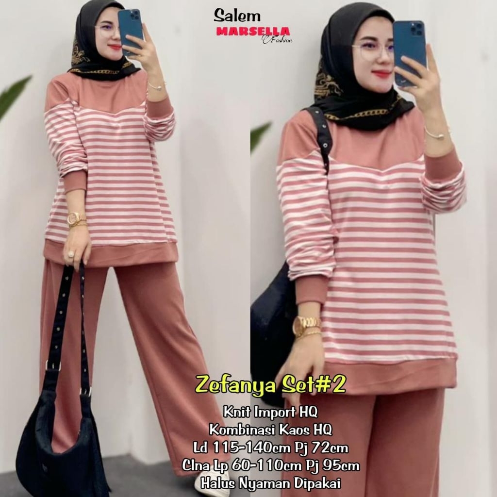 Setelan Wanita One Set best Seller Zefanya Set#2 by Marsela Fashion