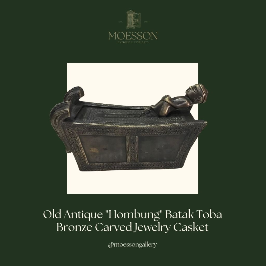 Peti Tempat Perhiasan Batak Toba Hombung Ukir Perunggu Lawas Antik Kuno